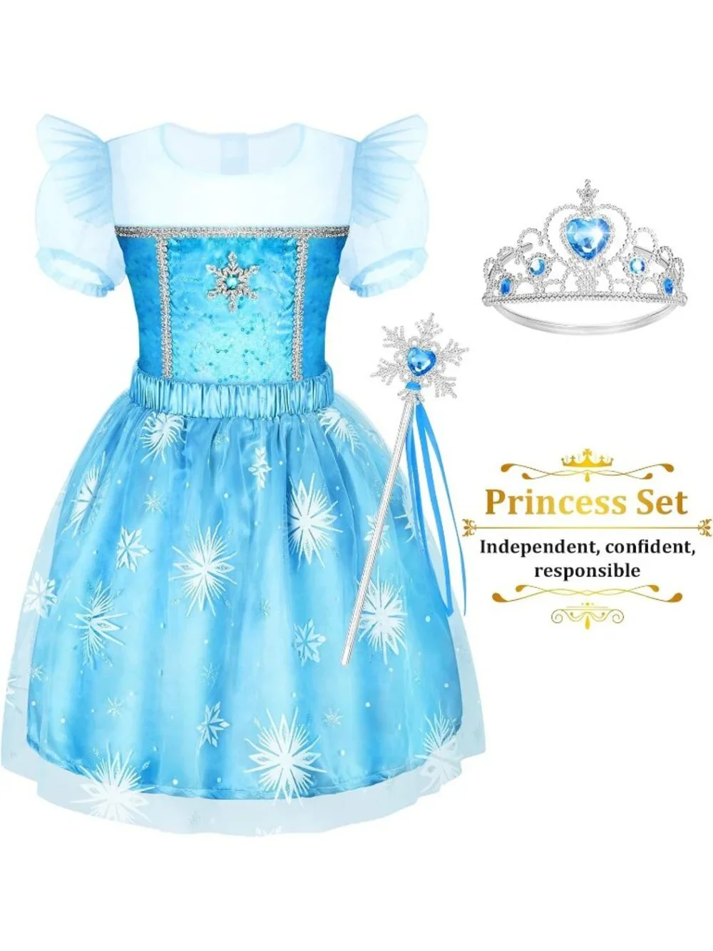 Princess Dress Up Costume Set for Toddler Girls Role Play Toys Gift - Rainbow